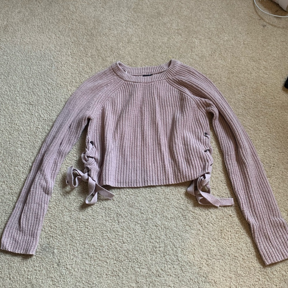Cropped knit sweater